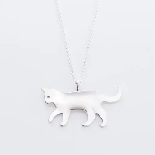 Cat Necklace - Sterling Silver