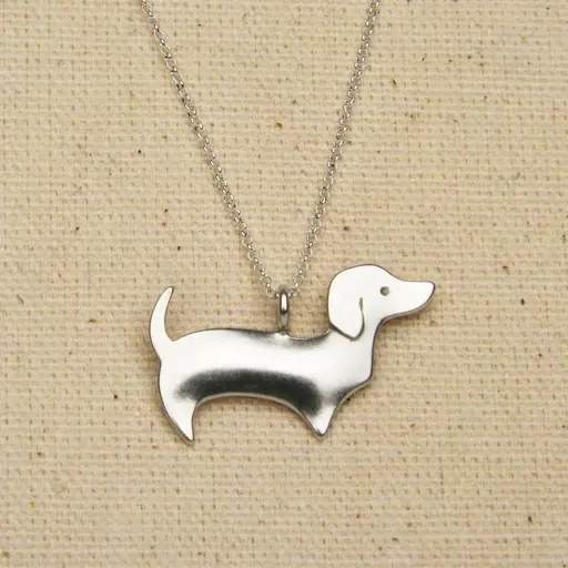 Dachshund Necklace - Sterling Silver